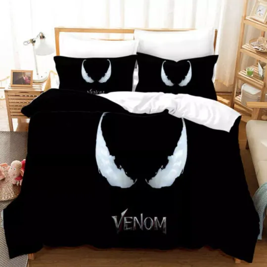 Venom Anime Movie Fans Gift D Quilt Duvet Cover Set Bedroom Decor Bedding