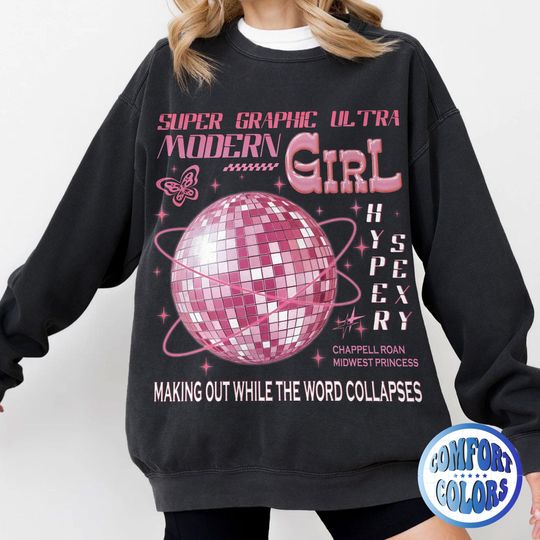 Super Graphic Ultra Modern Girl Comfort Colors Sweatshirt | Gift For Midwest Princess Sweatshirt | Midwest Princess Concert Tour Sweatshirt