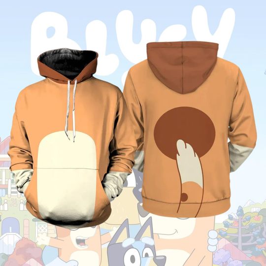 Halloween Bingo Cosplay Hoodie, Bingo Costume, Bingo Cosplay Hoodie, Bingo Hoodie, Red Heeler Spooky Cosplay, Bingo Blue Hoodie