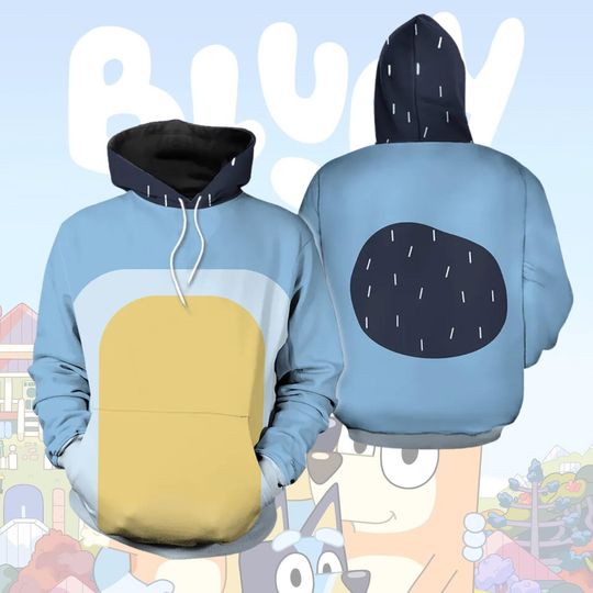 Halloween Bandit Cosplay Hoodie, Blue Dad Costume, Blue Dad Cosplay Hoodie, Bandit Dog Hoodie, Blue Heeler Dog Hoodie, Dog Hoodie