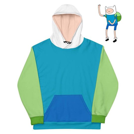Finn the Human Adventure Time Inspired Color Palette Unisex Hoodie - XS to 3X Sizes Available