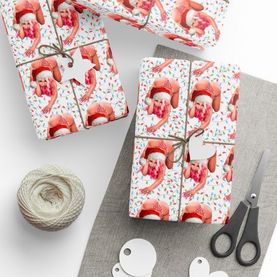 Nicki Minaj Super Freaky Girl Christmas Hat Wrapping Paper, Nicki Minaj Gift Wrap, Nicki Minaj Birthday Gift Paper, Christmas Wrapping Paper