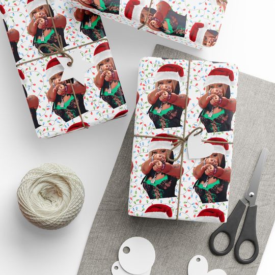 Nicki Minaj Aim Christmas Hat Wrapping Paper, Nicki Minaj Gift Wrap, Nicki Minaj Birthday Gift Paper, Nicki Minaj Christmas Wrapping Paper