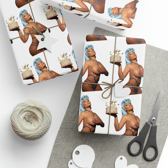 Nicki Minaj Birthday Cake Wrapping Paper, Nicki Minaj Gift Wrap, Nicki Minaj Birthday Gift Paper, Nicki Minaj Wrapping Paper