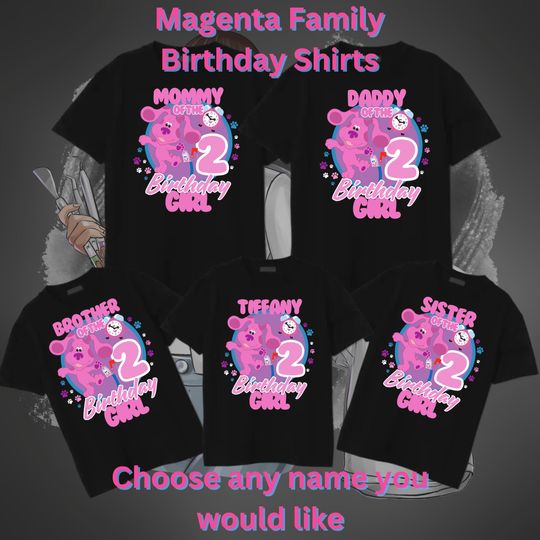 Blues Clues Magenta Birthday Family Shirts - Magenta Birthday Shirts
