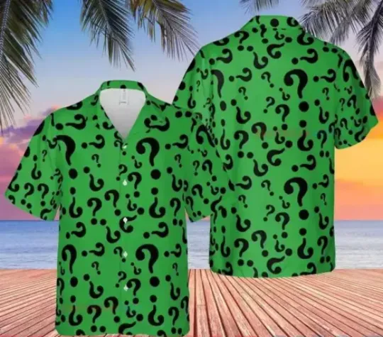 Riddler Supervillain Green Hawaiian Shirt