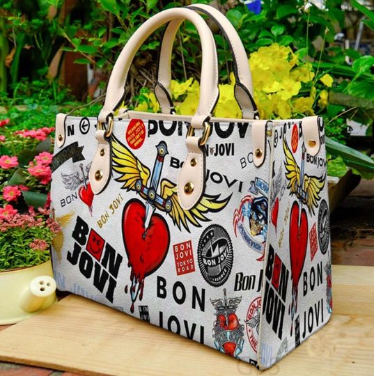 Bon jovi Leather Bag Handbag,Bon jovi Women Bag,Bon jovi Lover's Handbag,Shopping Bag,Bon jovi Gifts