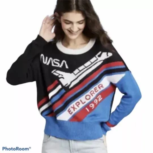 Well Worn NWOT NASA Explorer 1992 Knit Sweater Size M Ugly Holiday Sweater