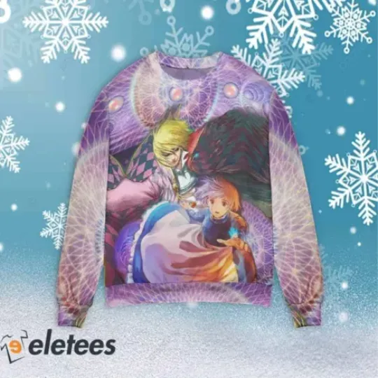 Howl's Moving Castle Howl and Sophie Ugly Christmas Sweater IZWKOBXW