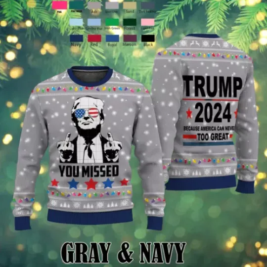 Trump Ugly Sweater Shirt, Funny Trump 2024 Sweater, Trump Ugly Christmas,