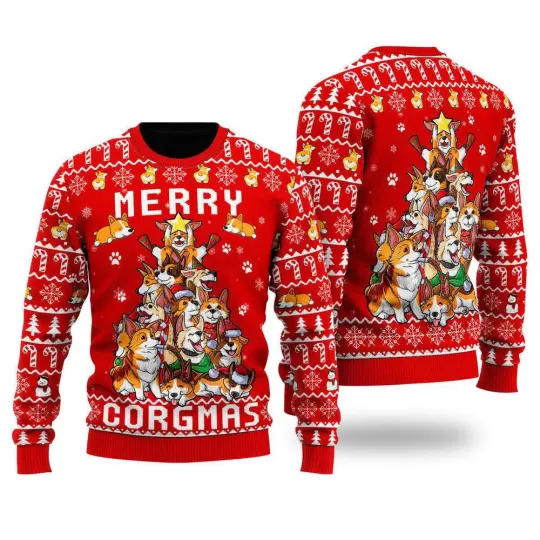 Funny Corgi Merry Corgmas Ugly Christmas Sweater Christmas Gift For Dog Lovers