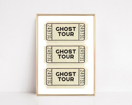 ghost tour ticket | cute halloween decor | halloween digital print | halloween print | trendy halloween art