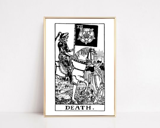 death tarot card art | witchy decor | spooky halloween decor | halloween poster