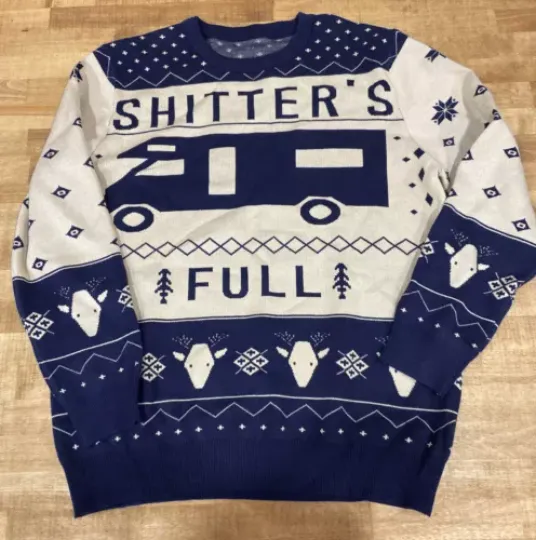 Shitters Full National Lampoons Christmas Ugly Sweater