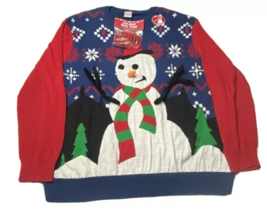 NEW Men's Ring Toss Snowman Ugly Christmas Sweater Size 3XL New with Tags
