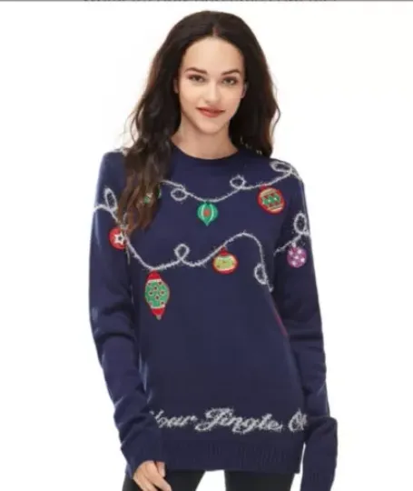 Womens Chunky Fairsle Embroidered Christmas Funny Ugly Jumper Size XXL Curve