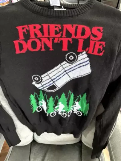 Stranger Things Sweater Netflix Official Ugly Christmas Friends Lie Size M NWT