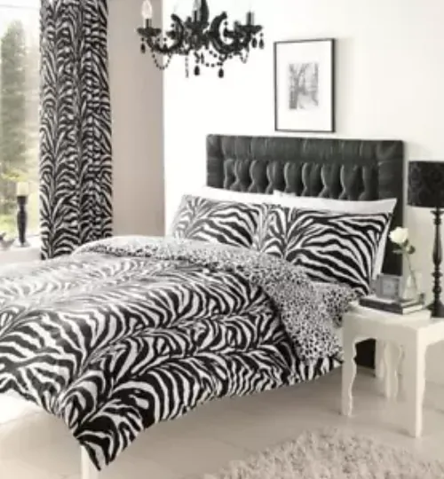 Zebra Skin Pattern Duvet Quilt Cover Set With Pillowcases Soft Bedding Sets GC