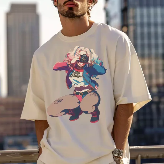 Harley Quinn TShirt - Quirky girlfriend Apparel. Gift for Photographer