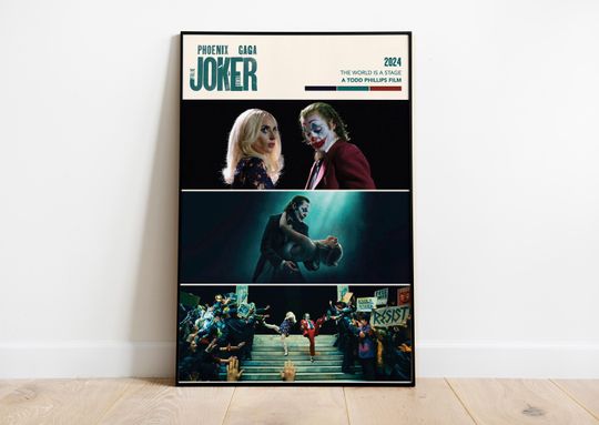 Joker: Folie  Deux Movie Poster | Joaquin Phoenix Poster | Ld gaga Poster | Wall Art | Wall Decor