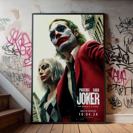 Joker: Folie  Deux Movie Poster, Premium Canvas Poster, Film Fans Collectibles, Popular Movie Poster for Gift