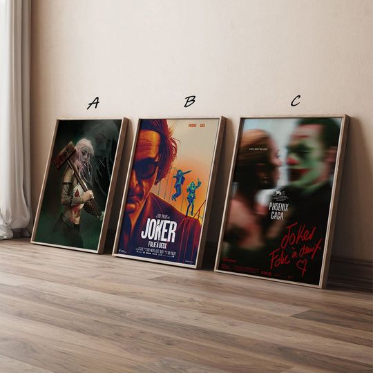Joker Folie  Deux Movie Poster, Joker Film Posters, High Quality Canvas Print Art Posters, Gift for her, Gift for Him, Unframed