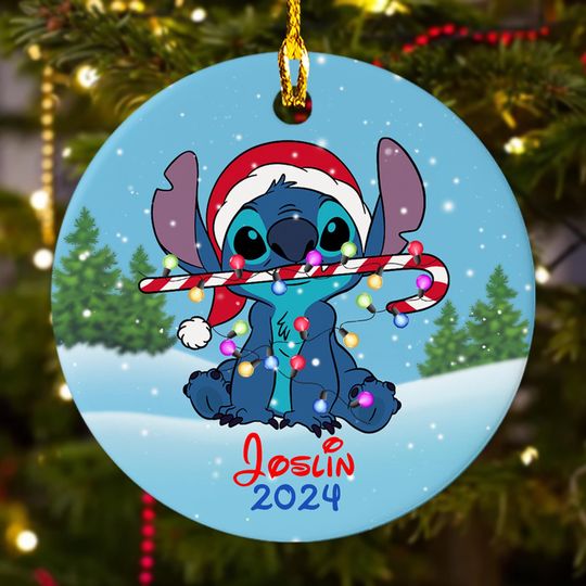 Personalized Ornament Adorable Dog Monster Gift, Customized 2024 Christmas Tree Decor, Blue Dog Gift For Kid, Xmas Keepsake, Christmas Gift