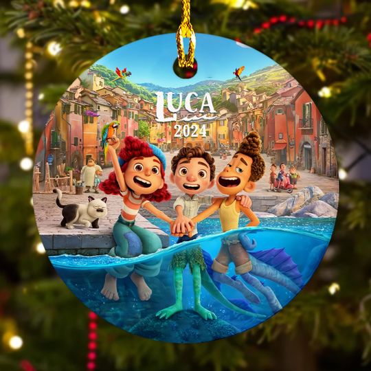 Personalized Ornament Young Boy And Friend, US Cartoon Movie Xmas Ornament Fan Gift, Customized 2024 Christmas Tree Decor Gift For Kid