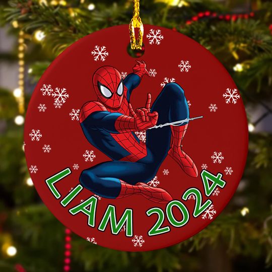 Personalized Ornament Superhero Movie, Spider Hero Character Xmas Ornament Fan Gift, Customized 2024 Christmas Tree Decor Gift For Kid