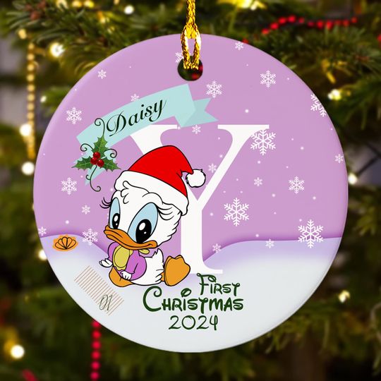 Personalized Baby First Christmas Ornament, Cute Duck Customized 2024 Christmas Tree Decor, Baby Duck Xmas Gift For Kid, Duck Family Gifts