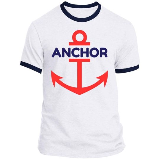 Anchor Ringer T-Shirt from One Piece - Unique Anime Tee for Fans, Monkey D. Luffy Cosplay, One Piece Halloween Shirt, Anime Gift