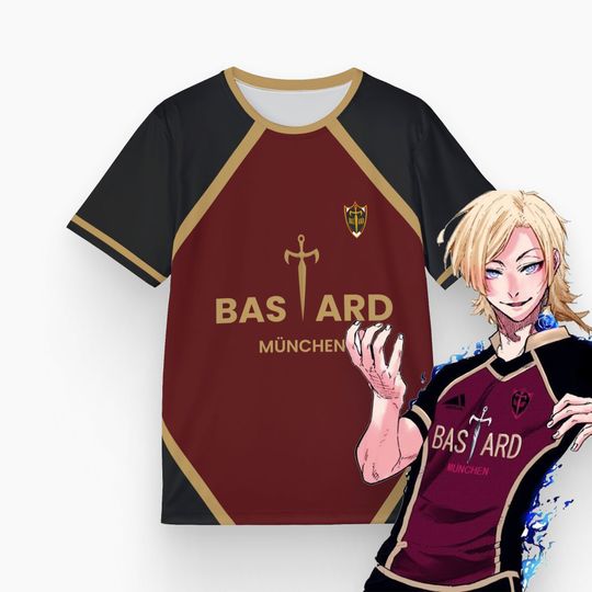 blue lock bastard munchen football jersey, kaiser cosplay shirt, blue lock unisex t-shirt