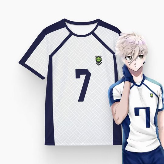 blue lock isagi yoichi cosplay jersey, blue lock unisex t-shirt, blue lock football shirt