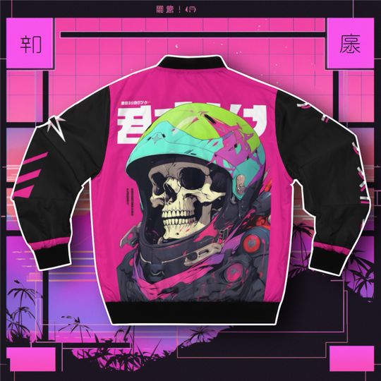 Men's "Dead Space" Bomber Jacket | Streetwear Anime Jacket | Harajuku Clothing | Manga Aesthetic | Tokyo Fashion