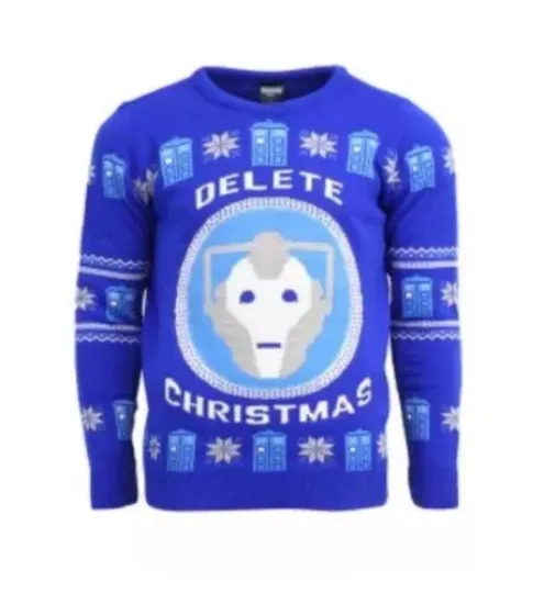 Medium (UK) Doctor Who Cyberman Ugly Delete Christmas Jumper Sweater Dr