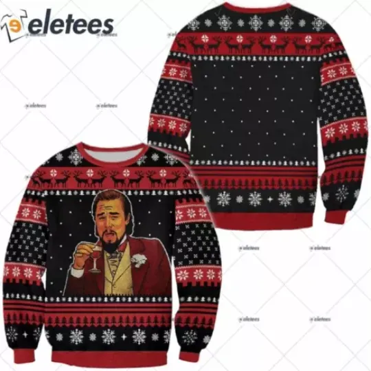 Laughing Leonardo DiCaprio Ugly Christmas Sweater N21SVRY3
