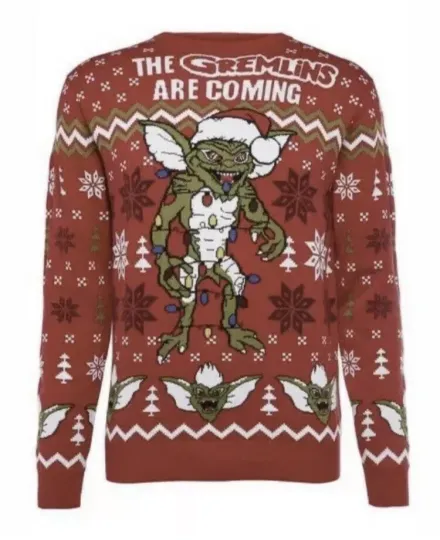 Small 38" chest Gremlins Christmas Xmas jumper sweater by Warner Bros