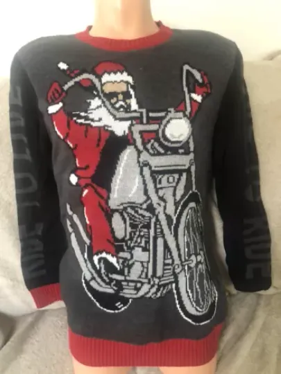 New Men’s Licensed Christmas sweater Grey Black Size Small