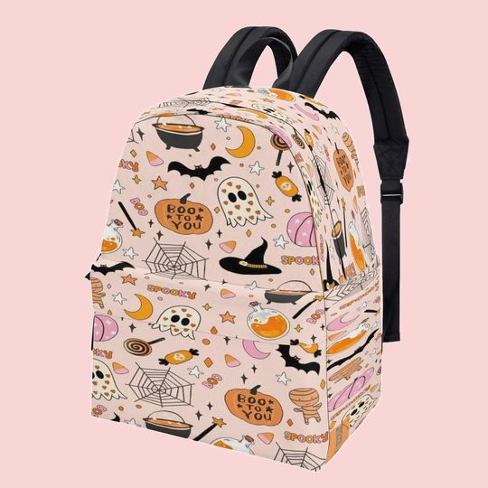 Halloween Backpack, Trick Or Treat School Backpack, Horror Movie Bag, Boo Pumskin Backpack, Back To School bag, Souvenir for Students