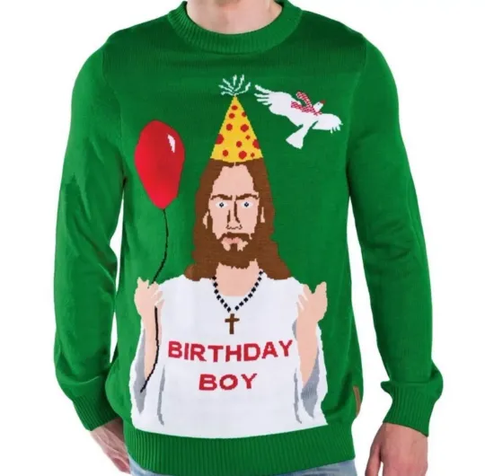 Tipsy Elves Size M Men’s “Birthday Boy” Ugly Christmas Sweater Funny Party