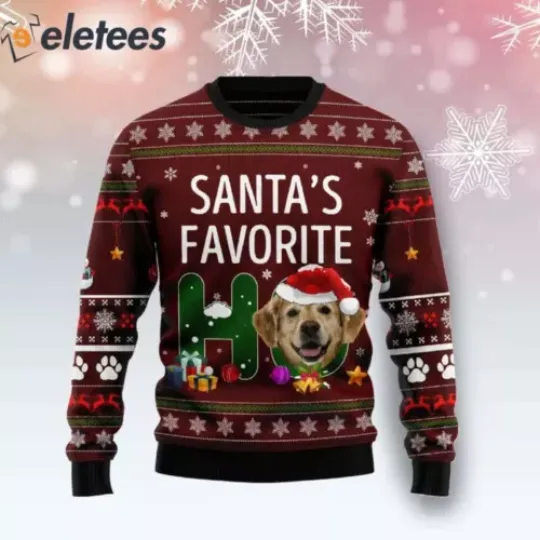 Golden Retriever Santa's Favorite Ho Ugly Christmas Sweater C6843ZPR