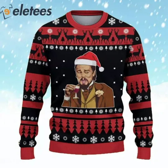 Leonardo DiCaprio Meme Christmas Ugly Sweater RLNHPSSX
