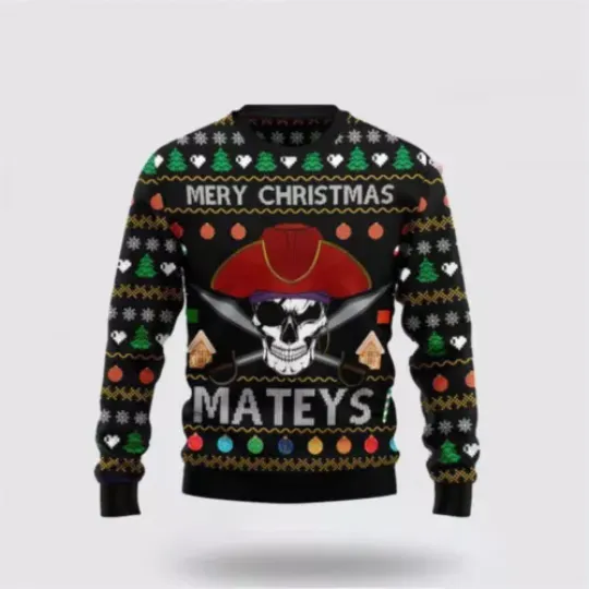 CITYBARKS PIRATE SKULL UGLY CHRISTMAS SWEATER - CHRISTMAS GIFTS FOR FRENDS