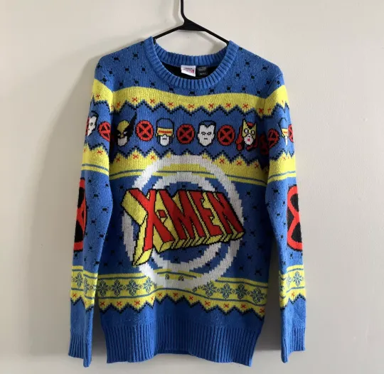 Marvel X-Men Logo Ugly Holiday Sweater BoxLunch Exclusive Adult Size SM