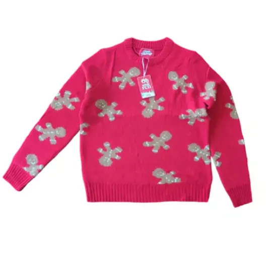 NEW Urban Heritage Red Gingerbread Man Ugly Christmas Sweater Women's (S, M, L)