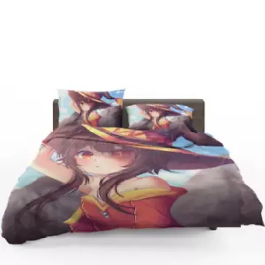 Discover Megumin Konosuba Fairy Tail Anime Quilt Duvet Cover Set King Comforter Cover