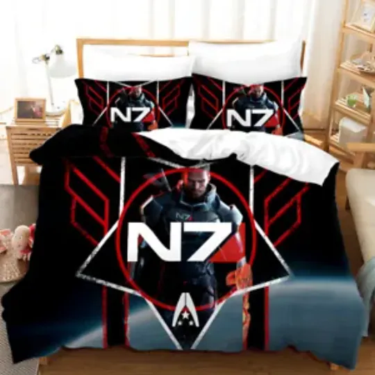 MASS Effect N7 3pcs Bedding Set Duvet Cover Comforter Cover Pillowcases Gift
