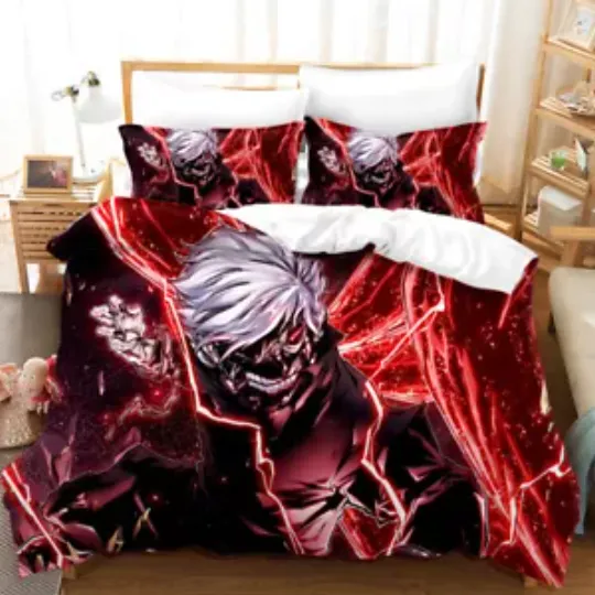 Toky Ghoul 3pcs Bedding Set Duvet Cover Comforter Cover Pillowcases Fans Gift