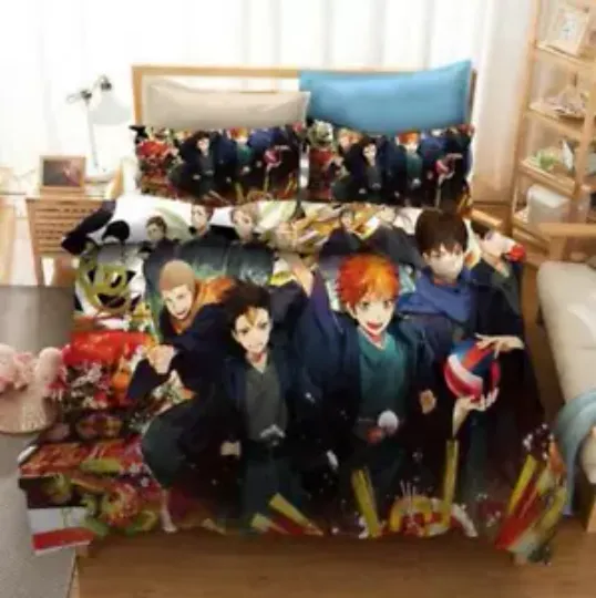 Haiikyuu TV Anime Movie Quilt Duvet Cover Set King Bedroom Decor Queen