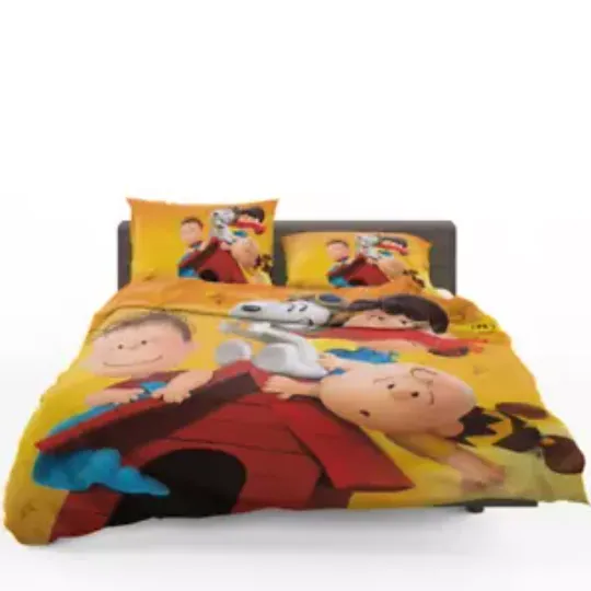 The Peanuts Animation Movie Quilt Duvet Cover Set Double Bedding Super King